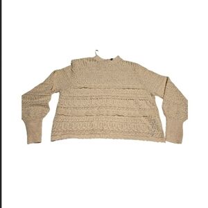 Zara Beige Textured Turtleneck Sweater